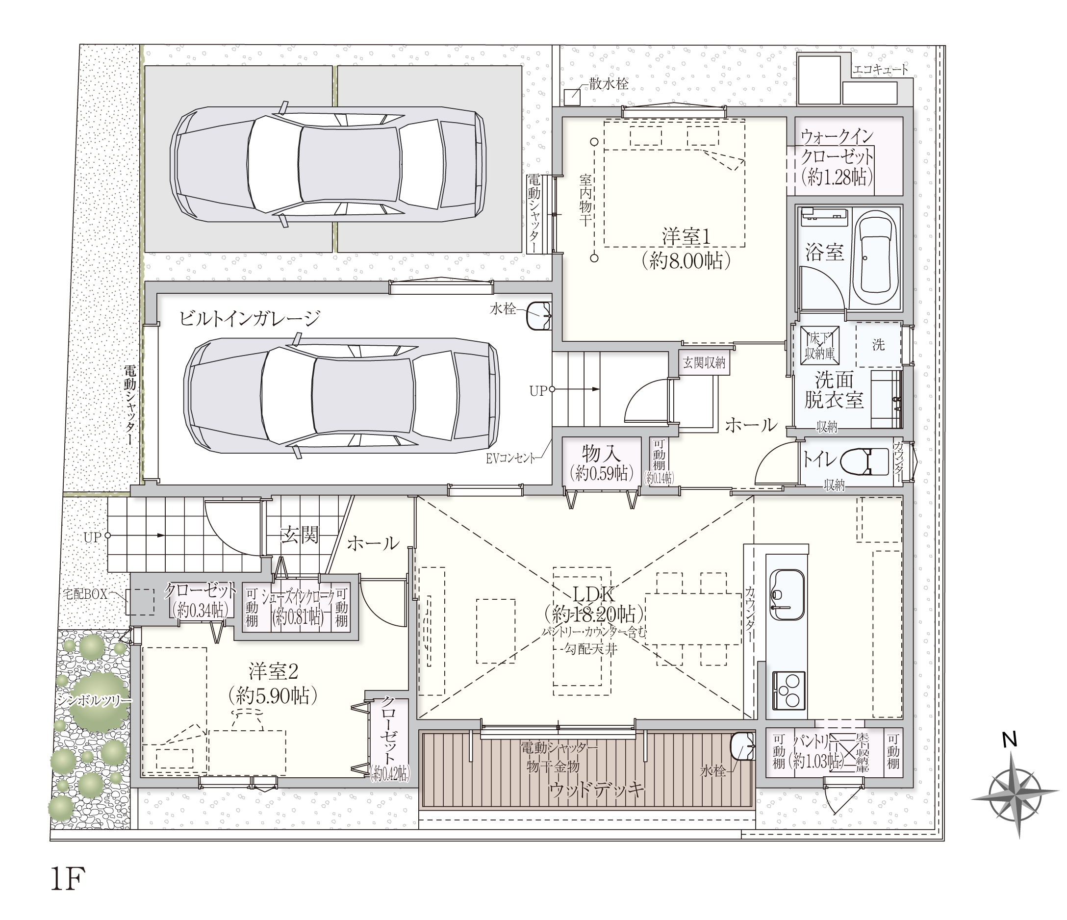 Aプラン 1F詳細間取り図
