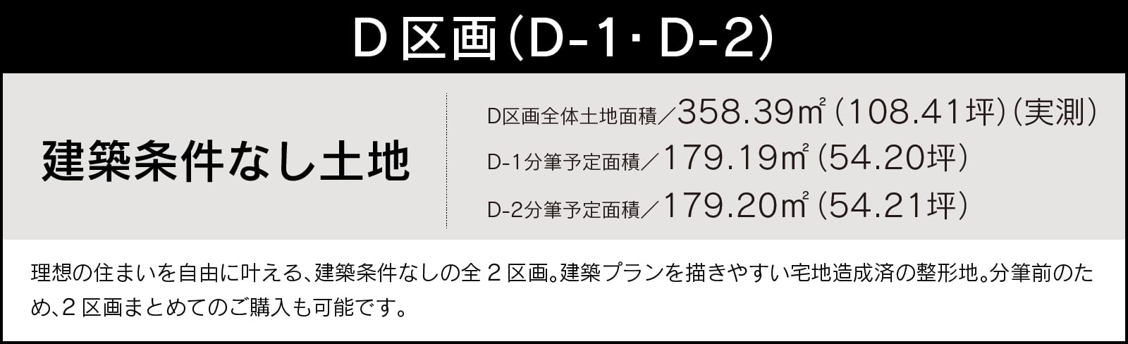 Dプラン 建築条件なし土地のボタン